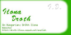 ilona droth business card